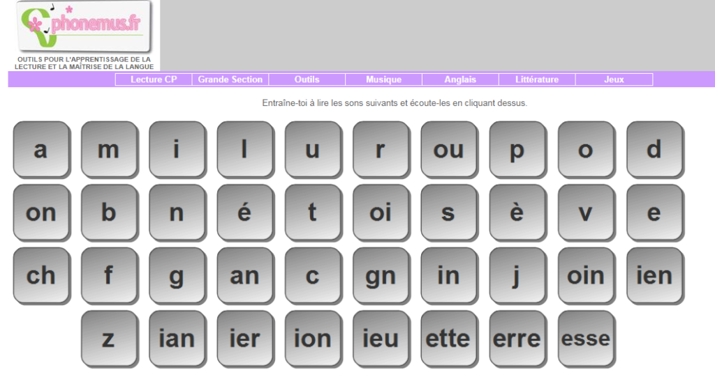 RELATION GRAPHO/PHONOLOGIQUE En Ligne – Jeuxtravaillenligne